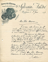 Papier à en-tête de Sylvain André, 9 juin 1899. © Région Bourgogne-Franche-Comté, Inventaire du patrimoine