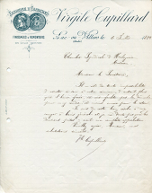 Papier à en-tête de Virgile Cupillard, 6 juillet 1899. © Région Bourgogne-Franche-Comté, Inventaire du patrimoine