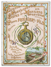 Affiche publicitaire de la fabrique de boîtes de montre Frainier, à Morteau, vers 1902 ? © Région Bourgogne-Franche-Comté, Inventaire du patrimoine