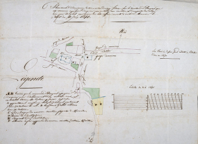 Plan de situation du cimetière projeté en 1841. © Région Bourgogne-Franche-Comté, Inventaire du patrimoine