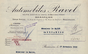 Papier à en-tête, 1923. © Région Bourgogne-Franche-Comté, Inventaire du patrimoine