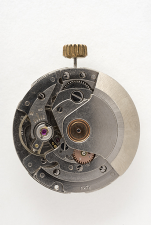 Mouvement de montre mécanique France Ebauches FE 4612 (côté ponts). © Région Bourgogne-Franche-Comté, Inventaire du patrimoine