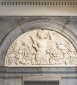 Bas-relief : phytomorphe tenant un instrument à vent et jouant du cor, théâtre municipal, Dijon (21) © phot. P.-M. Barbe-Richaud, Région Bourgogne-Franche-Comté, Inventaire du patrimoine, 2022