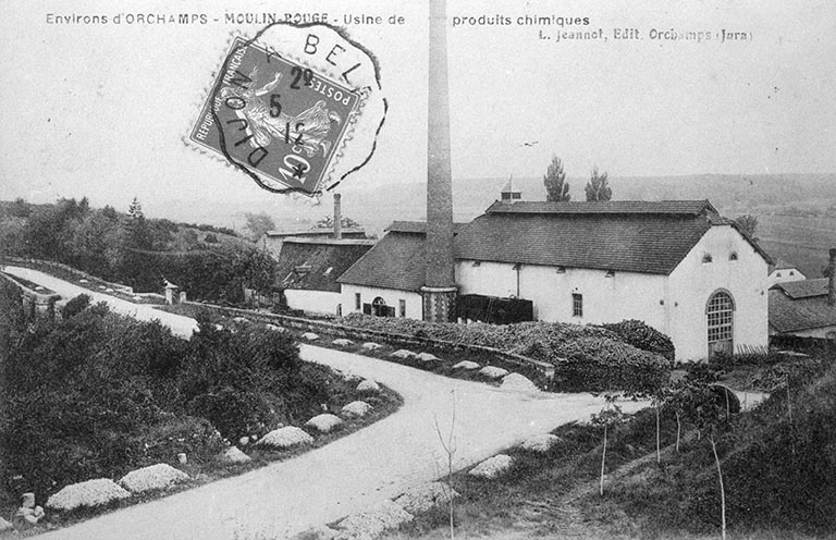 Environs d'Orchamps - Moulin-Rouge - Usine de produits chimiques. © Laurent  Poupard (reproduction) / Région Bourgogne-Franche-Comté, Inventaire du patrimoine - 1989
