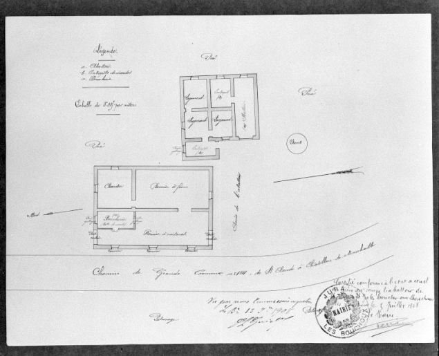 Boucherie à M. Bouvard, Jules, aux Bouchoux. Plan de l'établissement. © Jérôme Mongreville / Région Bourgogne-Franche-Comté, Inventaire du patrimoine - 1994