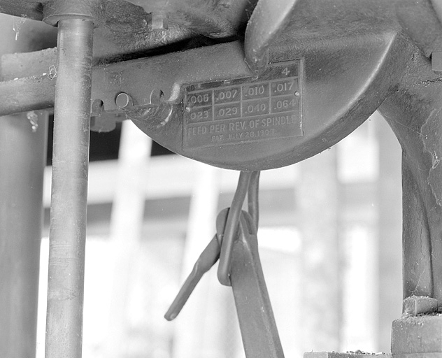 Détail de la boîte de vitesses. © Yves Sancey / Région Bourgogne-Franche-Comté, Inventaire du patrimoine - 2002