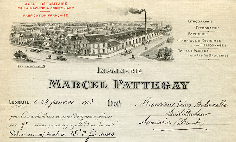 Papier à en-tête, s.d. [vers 1913] © Jérôme  Mongreville (reproduction) / Région Bourgogne-Franche-Comté, Inventaire du patrimoine - 2015