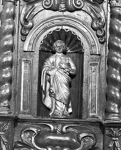 Saint Pierre (autel-retable nord). © Yves Sancey / Région Bourgogne-Franche-Comté, Inventaire du patrimoine - 1973