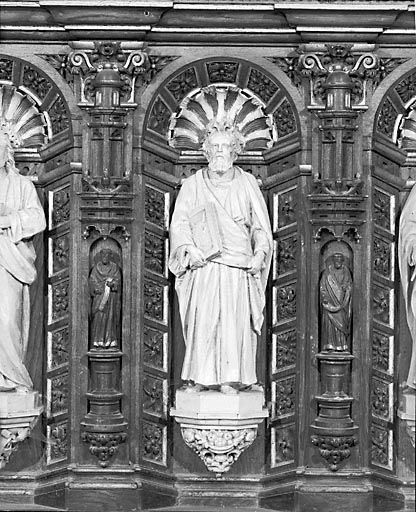 Statue du devant du maître-autel : saint Marc. © Yves Sancey / Région Bourgogne-Franche-Comté, Inventaire du patrimoine - 1973
