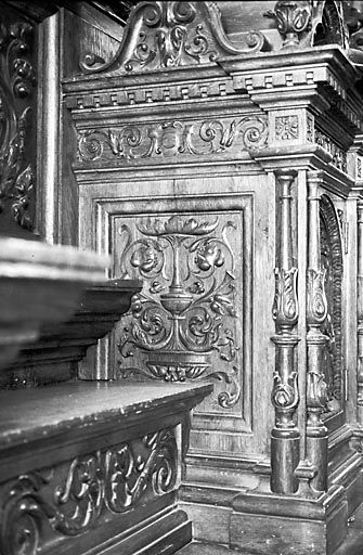 Autel-retable nord : détail d'un panneau. © Yves Sancey / Région Bourgogne-Franche-Comté, Inventaire du patrimoine - 1973