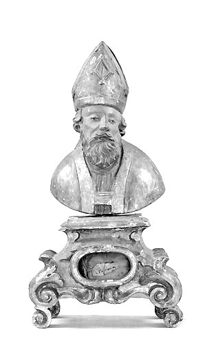 Saint évêque, buste gauche. © Yves Sancey / Région Bourgogne-Franche-Comté, Inventaire du patrimoine - 1974