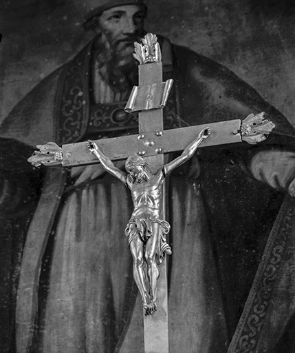 Détail : Christ en croix. © Yves Sancey / Région Bourgogne-Franche-Comté, Inventaire du patrimoine - 1976