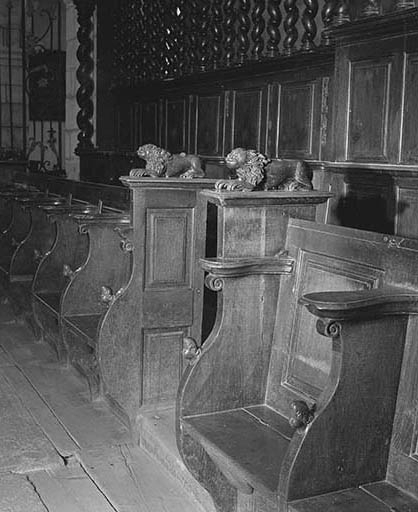 Détail des stalles basses. © Yves Sancey / Région Bourgogne-Franche-Comté, Inventaire du patrimoine - 1976