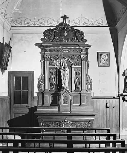 Vue d'ensemble de l'autel secondaire nord. © Yves Sancey / Région Bourgogne-Franche-Comté, Inventaire du patrimoine - 1982