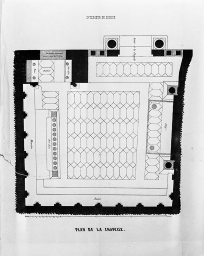 Plan de la chapelle. © Yves Sancey / Région Bourgogne-Franche-Comté, Inventaire du patrimoine - 1984