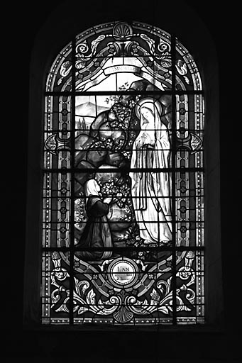 Baie 6 : Apparition de la Vierge à sainte Bernadette de Lourdes. © Yves Sancey / Région Bourgogne-Franche-Comté, Inventaire du patrimoine - 1984