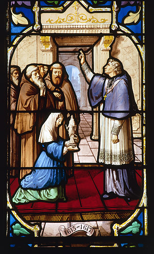 Détail de la bénédiction de la statue miraculeuse, 1613 © Yves Sancey / Région Bourgogne-Franche-Comté, Inventaire du patrimoine - 1986