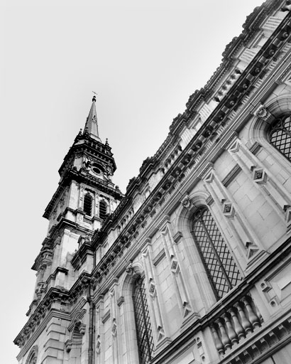 Elévation du deuxième niveau de la nef, côté nord. © Jérôme Mongreville / Région Bourgogne-Franche-Comté, Inventaire du patrimoine - 1987