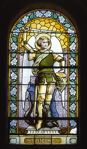 Baie 5 : saint Michel. © Yves Sancey / Région Bourgogne-Franche-Comté, Inventaire du patrimoine - 1987