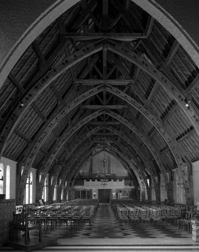 La nef vue depuis le choeur. © Yves Sancey / Région Bourgogne-Franche-Comté, Inventaire du patrimoine - 1990