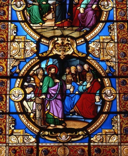 Un des 24 médaillons représentant la légende de saint Paul. © Yves Sancey / Région Bourgogne-Franche-Comté, Inventaire du patrimoine - 1990