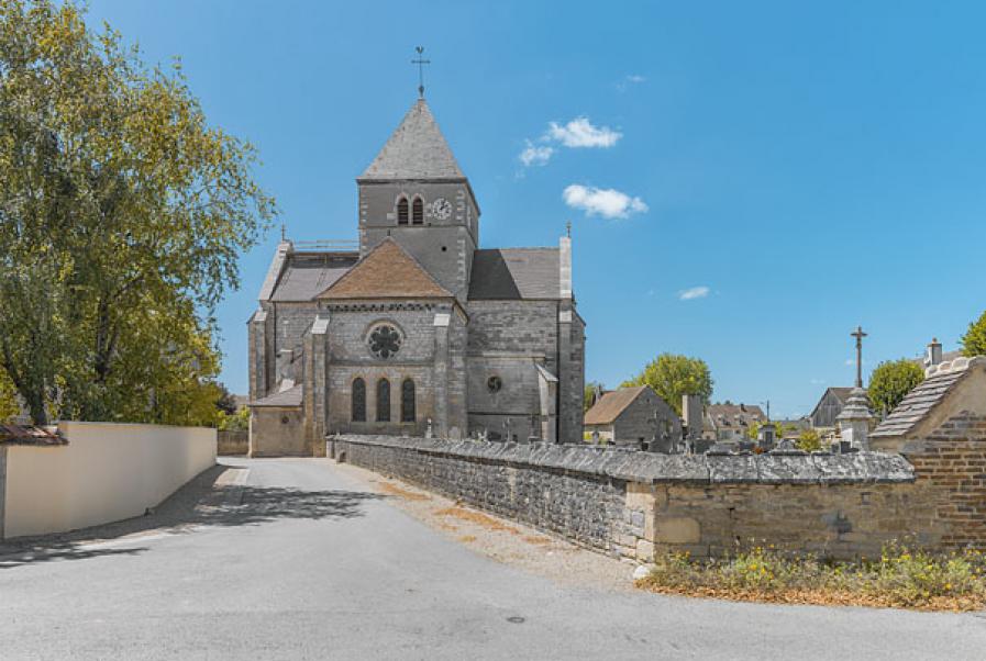 Rouvres-en-Plaine (21) : église Saint-Jean-Baptiste © phot. T. Kuntz – Région Bourgogne-Franche-Comté, Inventaire du patrimoine, 2020