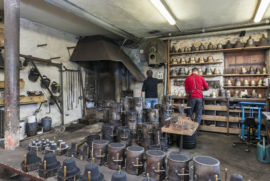 Labergement-Sainte-Marie (25) : atelier de la fonderie de cloches Charles Obertino © phot. J. Mongreville / Région Bourgogne-Franche-Comté, Inventaire du patrimoine, 2015