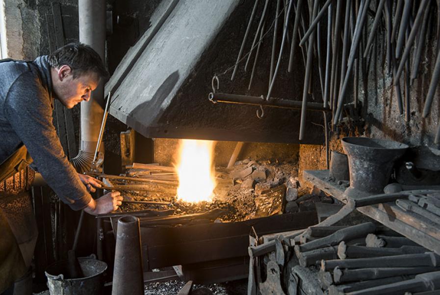 Grand'Combe-Châteleu (25) : atelier de travail à chaud de la fonderie Vuillemin © phot. S. Dourlot / Région Bourgogne-Franche-Comté, Inventaire du patrimoine, 2017