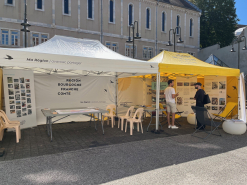 Stand d'accueil du public à Castan, Besançon.