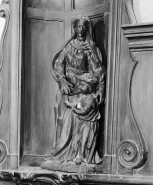 Education de la Vierge : trois quarts gauche. © Région Bourgogne-Franche-Comté, Inventaire du patrimoine