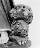 Détail : têtes des lions. © Région Bourgogne-Franche-Comté, Inventaire du patrimoine