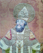 Détail de la tête du saint. © Région Bourgogne-Franche-Comté, Inventaire du patrimoine
