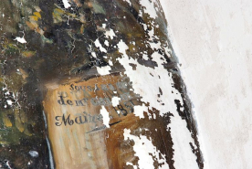 Christ en croix, détail de l'inscription. © Région Bourgogne-Franche-Comté, Inventaire du patrimoine