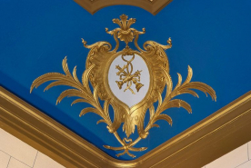 Chapelle : détail du décor du plafond. © Région Bourgogne-Franche-Comté, Inventaire du patrimoine