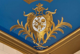 Chapelle : détail du décor du plafond. © Région Bourgogne-Franche-Comté, Inventaire du patrimoine