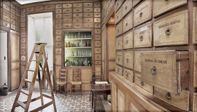 Pharmacie : laboratoire. © Région Bourgogne-Franche-Comté, Inventaire du patrimoine