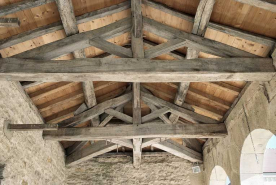 Charpente du lavoir situé place de l'église. © Région Bourgogne-Franche-Comté, Inventaire du patrimoine