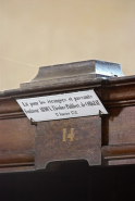 Détail d'une plaque de fondation. © Région Bourgogne-Franche-Comté, Inventaire du patrimoine