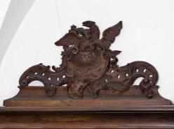 Détail : motif rocaille. © Région Bourgogne-Franche-Comté, Inventaire du patrimoine