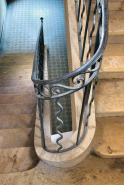 Aile centrale : détail de la rampe de l'escalier. © Région Bourgogne-Franche-Comté, Inventaire du patrimoine