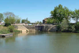 Vue d'ensemble du site d'écluse de La Truchère. © Région Bourgogne-Franche-Comté, Inventaire du patrimoine