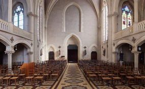 Chapelle : vue d'ensemble depuis le choeur. © Région Bourgogne-Franche-Comté, Inventaire du patrimoine