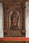Détail de la cuve : Salvator mundi. © Région Bourgogne-Franche-Comté, Inventaire du patrimoine