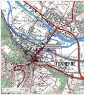 Plan de localisation, extrait de la carte topographique de l'IGN au 1/25000e agrandie au 1/12500e © Région Bourgogne-Franche-Comté, Inventaire du patrimoine