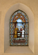 Vitrail : Atelier de saint Joseph. © Région Bourgogne-Franche-Comté, Inventaire du patrimoine