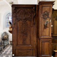 Lambris gauche avant l'arcade du choeur. © Région Bourgogne-Franche-Comté, Inventaire du patrimoine