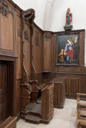 Stalle et banc de choeur à gauche. © Région Bourgogne-Franche-Comté, Inventaire du patrimoine