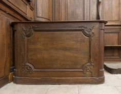 Pupitre du banc de choeur droit. © Région Bourgogne-Franche-Comté, Inventaire du patrimoine