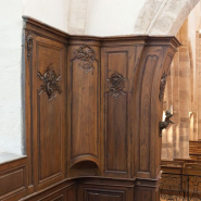 Lambris de l'angle antérieur droit du choeur. © Région Bourgogne-Franche-Comté, Inventaire du patrimoine