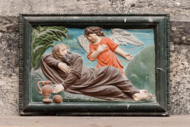Bas-relief : Elie nourri par un ange. © Région Bourgogne-Franche-Comté, Inventaire du patrimoine